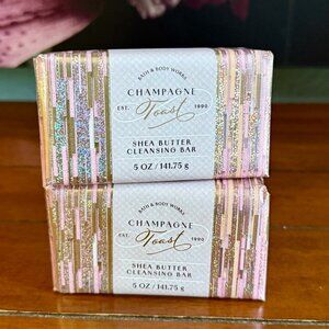 NEW 2-Pc Champagne Toast Shea Butter Cleansing Bars 5oz Each Bath & Body Works